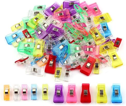 Quilting Clips and Sewing Fabric Clips,Pack of 100,80 Small +20 Middle Quilt Clips Perfect for Sewing Binding,Crafts,Paper Work and Hanging Little Things in Saudi Arabia