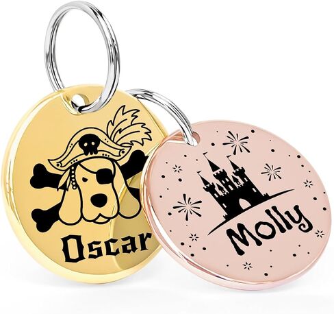 Customizable Cat Dog ID Tags - Original Funny Art Design - Stainless Steel Deep Engraving for Dogs in Saudi Arabia