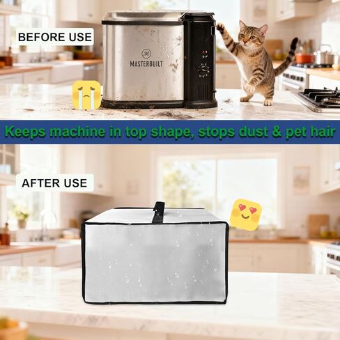 Electric Fryer Cover for Masterbuilt 3-in-1 10 Liter XL Electric Fryer MB20012420—Heavy-Duty Waterproof Heat-resistant Dustproof Electric Fryer Protective Case Deep Fryer Cover (Black) in Saudi Arabia