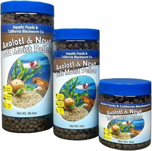 Aquatic Foods Inc. Axolotl Pellet Food 1/4" Soft Moist Sinking Pellets for Juvenile Axolotl Also Shrimp, Snails, Crayfish, Bottom Tropical Fish, Blackworm Pellets Included 6oz Canister in Saudi Arabia