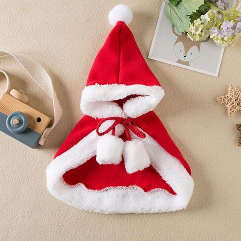 Pet Christmas Costume, Dogs Cats Chicken Duck Goose Cape with Hat Santa Claus Cloak and Xmas Deer with Pom Poms, for Domestic Pet Puppy Cat Gifts Christmas Outfit - Within 20 pounds (Santa) in Saudi Arabia