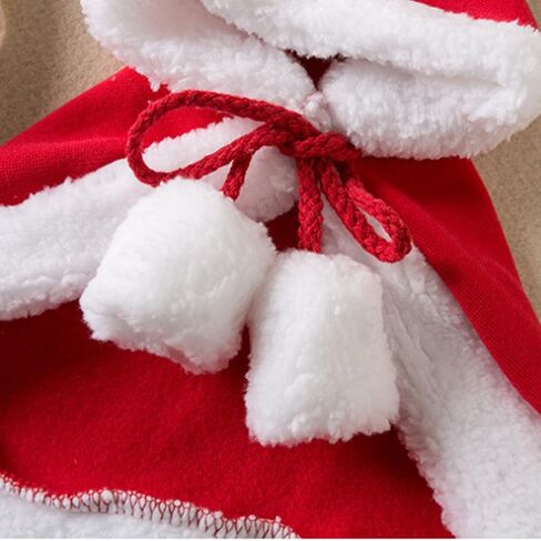 Pet Christmas Costume, Dogs Cats Chicken Duck Goose Cape with Hat Santa Claus Cloak and Xmas Deer with Pom Poms, for Domestic Pet Puppy Cat Gifts Christmas Outfit - Within 20 pounds (Santa) in Saudi Arabia