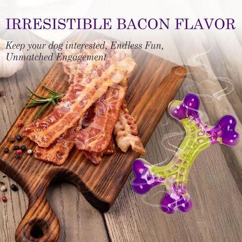 Tough Dog Toys for Aggressive Chewers,Indestructible Dog Toy for Large Dogs, Dog chew Toys,Bacon Flavored,Keeps Dogs Busy in Saudi Arabia