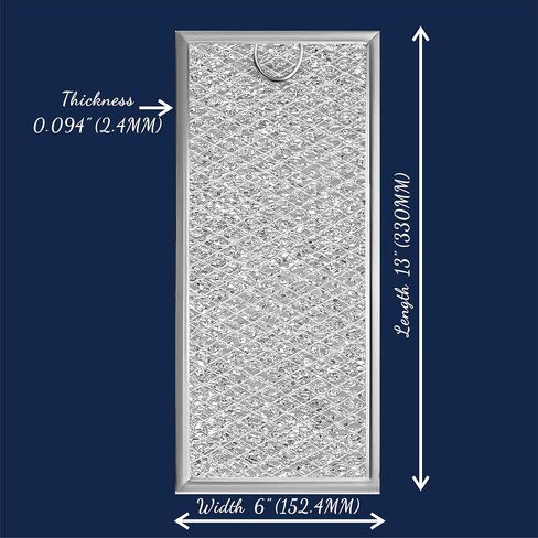 W10208631A لمرشح الميكروويف سامسونج 13x6 لمرشح الميكروويف دوامة استبدال مرشح غطاء محرك السيارة مروحة الميكروويف WB06X10596 لمرشح الميكروويف GE General Electric Maytag 13 "× 6" 2 حزم in Kuwait