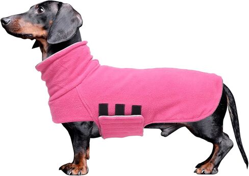 Geyecete Dachshund Clothes Dachshund Coat,Dachshund Winter Coat,Dachshund Jacket for Dogs Warm Windproof,High Neckine String Holes Miniature-Red-M in Saudi Arabia