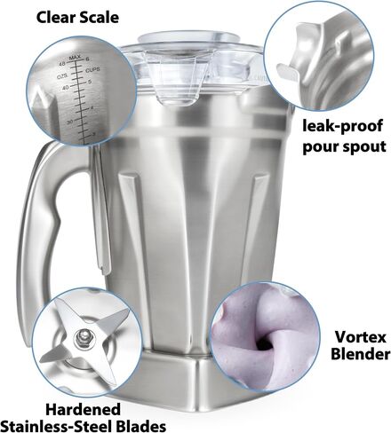 Stainless Steel Blender Pitcher 48oz, Replace for Vitamix 5000 5200 6300 6500 7500 E310 E320 Pro 200 500 750 vm0101 vm0197, Compatible with C/G-Series Explorian Commercial Ropel Series in Saudi Arabia