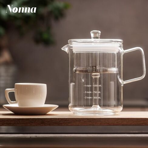 NONNA 2.0 Glass Coffee Percolator - Borosilicate Glass & Stainless Steel Retro Percolator | Eco Friendly Coffee Gift | BPA Free | Stovetop Glass Coffee Percolator (1 Unit) in Saudi Arabia