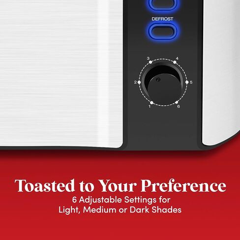 NEW Elite Gourmet ECT4200D محمصة خبز رقمية ذات فتحة طويلة 4 شرائح، شاشة تعمل باللمس، 6 ظلال توست، تذويب، إعادة تسخين وإلغاء الوظائف، فتحات واسعة للغاية 1.5 بوصة، تناسب الخبز التخصصي والخبز والمزيد، غير القابل للصدأ in Kuwait
