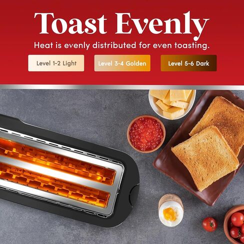 NEW Elite Gourmet ECT4200D محمصة خبز رقمية ذات فتحة طويلة 4 شرائح، شاشة تعمل باللمس، 6 ظلال توست، تذويب، إعادة تسخين وإلغاء الوظائف، فتحات واسعة للغاية 1.5 بوصة، تناسب الخبز التخصصي والخبز والمزيد، غير القابل للصدأ in Kuwait