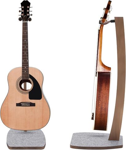 Wood Electric Guitar Stand Solid Wooden Acoustic Guitar Stand Handmade Guitar Holder Floor Guitar Hanging Stand for Home Living Room Decoration in Saudi Arabia