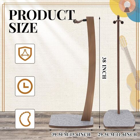 Wood Electric Guitar Stand Solid Wooden Acoustic Guitar Stand Handmade Guitar Holder Floor Guitar Hanging Stand for Home Living Room Decoration in Saudi Arabia