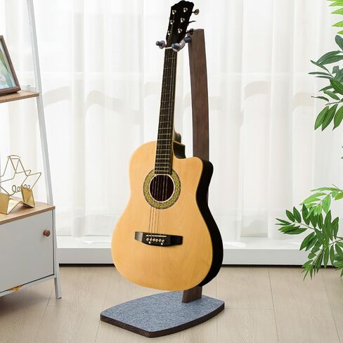 Wood Electric Guitar Stand Solid Wooden Acoustic Guitar Stand Handmade Guitar Holder Floor Guitar Hanging Stand for Home Living Room Decoration in Saudi Arabia
