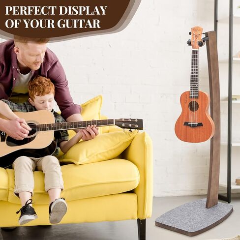 Wood Electric Guitar Stand Solid Wooden Acoustic Guitar Stand Handmade Guitar Holder Floor Guitar Hanging Stand for Home Living Room Decoration in Saudi Arabia