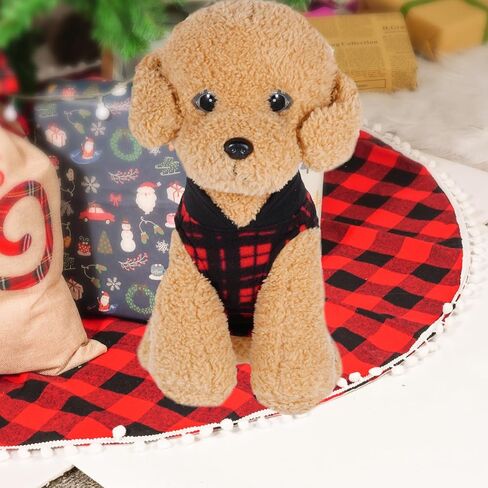 Rbenxia 4 Pieces Buffalo Plaid Dog Sweaters with Leash Ring Soft Fleece Vest Dogs Pullover Warm Jacket Pet Dogs Clothes Winter Dog Outfits for Small Puppy Cat Pets (Green, Blue, Grey, Red, Medium) in Kuwait