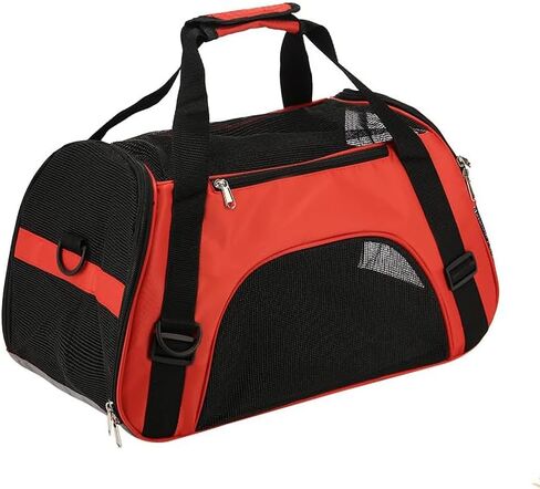Pet Bag Convenient for Going Out, Dog cat Handbag for All Seasons, Foldable, Breathable, and Large Capacity(red,大号 (53cm*36cm*26cm)) in Kuwait