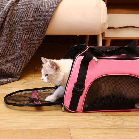 Pet Bag Convenient for Going Out, Dog cat Handbag for All Seasons, Foldable, Breathable, and Large Capacity(red,大号 (53cm*36cm*26cm)) in Kuwait