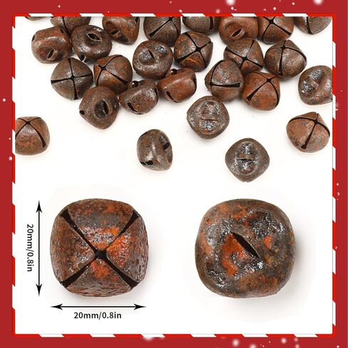 Augshy 50 Pieces Jingle Bells 4/5Inch Craft Bell Bulk for Christmas Home and Pet Decorations (Gold) in Kuwait