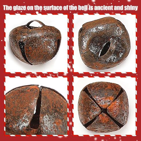 Augshy 50 Pieces Jingle Bells 4/5Inch Craft Bell Bulk for Christmas Home and Pet Decorations (Gold) in Kuwait