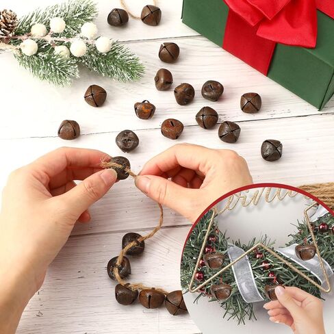 Augshy 50 Pieces Jingle Bells 4/5Inch Craft Bell Bulk for Christmas Home and Pet Decorations (Gold) in Kuwait