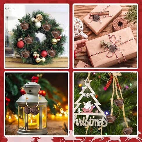 Augshy 50 Pieces Jingle Bells 4/5Inch Craft Bell Bulk for Christmas Home and Pet Decorations (Gold) in Kuwait