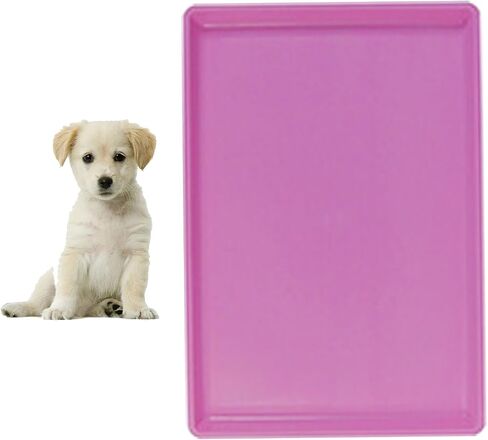 Dog Crate Pan Replacement Bottom Tray for Pet Cages Crates Avoid Water or Food Spilling Out Dishwasher Safe Pink 17.3" LX11.4 WX1.2 H in Saudi Arabia