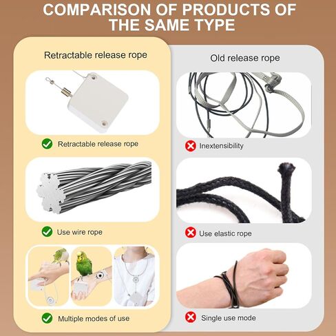Pet Bird Auto Flying Leash with Stainless Steel Cord for Parrot Cockatiel for Outdoor Training Use Carry Along Parrots Leash in Kuwait