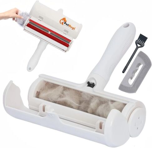 Pet Hair Removal Roller for Cats & Dogs– Reusable Self-Cleaning Fur Remover for Furniture,Carpet,Bedding & Clothing–Portable Pet Hair Roller Tool– No Adhesive Sheets Needed,Easy & Eco-Friendly in Saudi Arabia