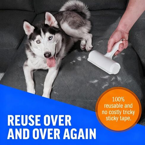 Pet Hair Removal Roller for Cats & Dogs– Reusable Self-Cleaning Fur Remover for Furniture,Carpet,Bedding & Clothing–Portable Pet Hair Roller Tool– No Adhesive Sheets Needed,Easy & Eco-Friendly in Saudi Arabia