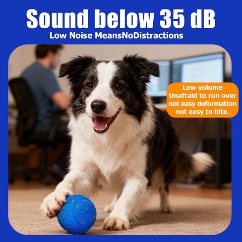 Interactive Dog Ball Auto Rolling, 3 Mode Auto Bouncing Ball, Automatic Moving, Rotating and Bouncing, Chew Proof E-TPU, Type-C Rechargeable, Activated Dog Stimulation, Toy to Keep Them Busy in Saudi Arabia