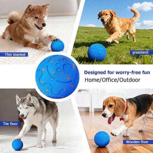 Interactive Dog Ball Auto Rolling, 3 Mode Auto Bouncing Ball, Automatic Moving, Rotating and Bouncing, Chew Proof E-TPU, Type-C Rechargeable, Activated Dog Stimulation, Toy to Keep Them Busy in Saudi Arabia