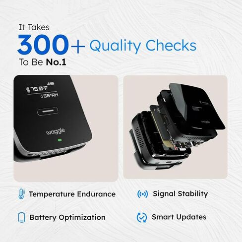 Waggle RV Pet Temperature Monitor – 4G Cellular | Real-Time Alerts for Temperature, Humidity & Power Loss | Dog Safety in RV, Car, or Home | App Controlled | No WiFi - 1Yr Subscription Included in Kuwait