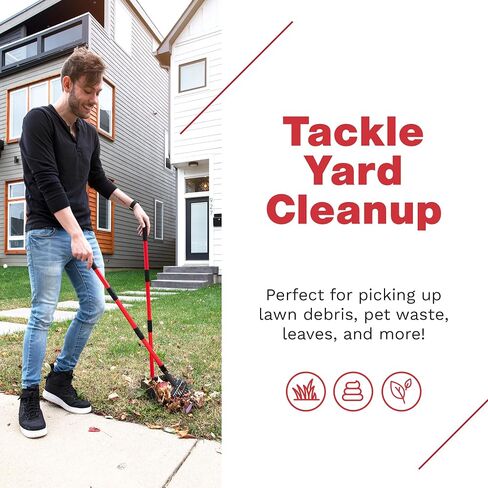 Pooper Scooper for Large Dogs and Small Dogs, Metal Poop Scooper Set with Long Handle Rake and Heavy Duty Tray for Yard, Grass, Dirt or Gravel, Heavy Duty Aluminum Poop Picker Upper in Saudi Arabia