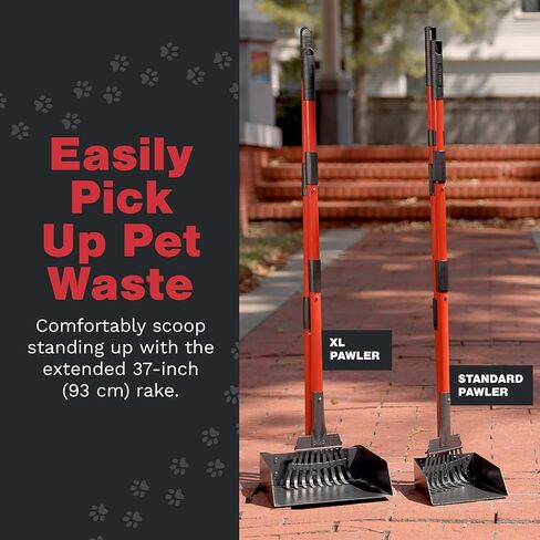 Pooper Scooper for Large Dogs and Small Dogs, Metal Poop Scooper Set with Long Handle Rake and Heavy Duty Tray for Yard, Grass, Dirt or Gravel, Heavy Duty Aluminum Poop Picker Upper in Saudi Arabia