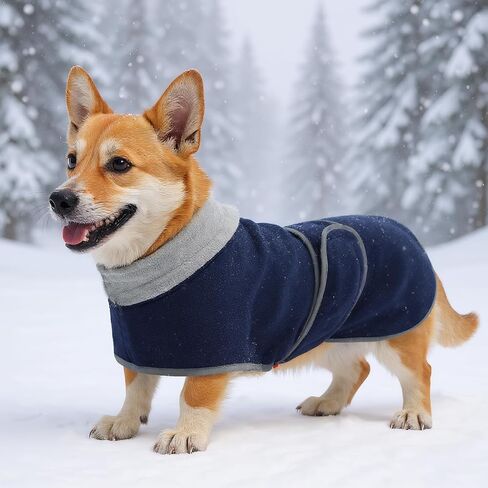سترة Geyecete Corgi للكلاب معطف فصيل كورجي للكلاب معطف شتوي مع بطانة صوف مبطنة وياقة عالية، سترة ثلج صغيرة للكلاب من Corgi - أحمر - S in Saudi Arabia