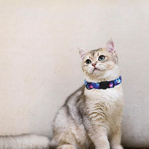 Elegant little tail 2 Pack Cat Collar- Christmas Cat Collars Breakaway with Bell Pendant Wedding Kitten Boy Girl Safety Adjustable 7-12 Inch Collar for Small Cats Puppy in Kuwait