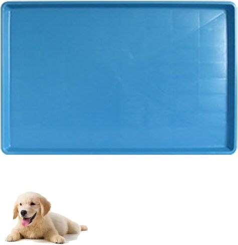 Dog Crate Pan Replacement Bottom Tray for Pet Cages Crates Avoid Water or Food Spilling Out Dishwasher Safe Blue 34.8" LX22.6 WX1.4 H in Saudi Arabia