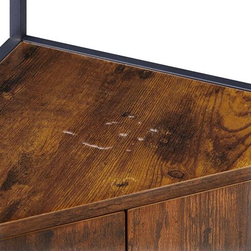 VECELO Corner Table/Cabinet with Storage Shelves, Free-Standing Organizer for Compact Space in Living Room/Study/Lobby/Bedroom in Kuwait