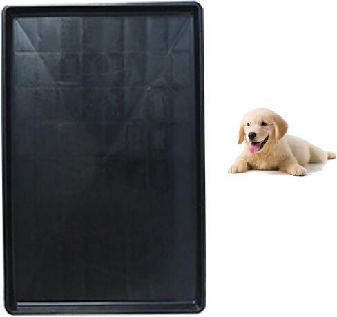 Dog Crate Pan Replacement Bottom Tray for Pet Cages Crates Avoid Water or Food Spilling Out Dishwasher Safe Black 17.3" LX11.4 WX1.2 H in Saudi Arabia