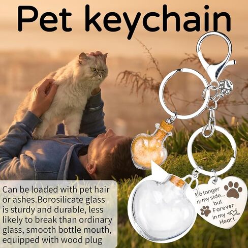 Dogs Cats Memorial Gifts Pet Memory Keychain Loss of Pet Sympathy Gift for Loss Dog Fur Ashes Keepsake Passing Away in Saudi Arabia