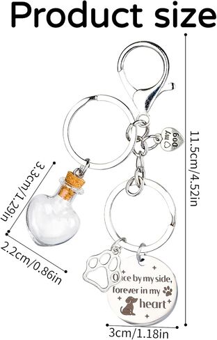 Dogs Cats Memorial Gifts Pet Memory Keychain Loss of Pet Sympathy Gift for Loss Dog Fur Ashes Keepsake Passing Away in Saudi Arabia