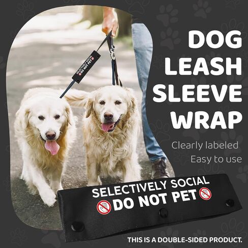 Selectively Social Do Not Pet Pet Leash for Dogs, Funny Dog Leash Wrap for Pet Dog Lovers Owners Gift (Black) in Saudi Arabia