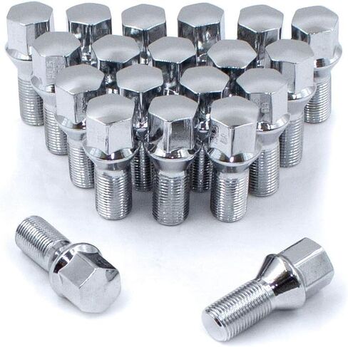 Wheel Accessories Parts Set of 20 Black 12x1.5 Lug Bolts Locking Spline Conical Seat with 24 mm Shank Length Small Diameter Lug Bolt with Dual Hex Key for Aftermarket Wheels in Saudi Arabia