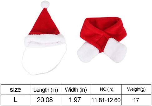 2PCS Cat Christmas Costume Set, Santa Hat with Adjustable Tie & Scarf Outfit, Festive Holiday Outfit for Puppy Kitten Christmas Parties & Photos, Medium in Saudi Arabia