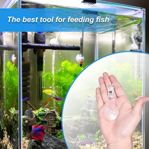 Aquarium Plant Clip - Suction Cup Clips for Convenient Fish Feeding | Rust-Proof Material, Secure Hold, Water-Safe Accessories (4) in Saudi Arabia