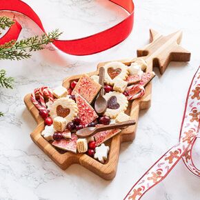 Solid Cherry Pumpkin Charcuterie Board - Handmade in the USA Holiday Serving Board - Charming Gathering Centerpiece - 14 x 11in Three Compartment Pumpkin Design