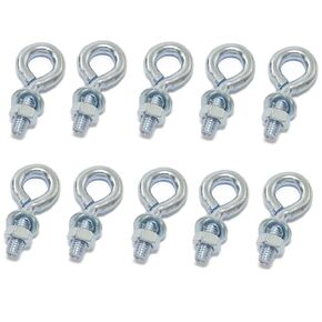 Pro Bamboo Kitchen 10pcs 1/4" x 3/4" Male Thread Machinery Shoulder Lifting Ring Eye Bolt with Nuts, Marine Grade Expansion
