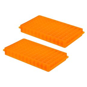 PATIKIL Tube Rack, 2Pcs 96 Positions Double Panel Test Tube Rack for 0.2ml, 0.5ml, 1.5ml, 2ml Centrifuge Tube, Green