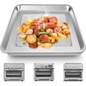 Air Fryer Tray Replacement for Cuisinart TOA-60 TOA-65 TOA-70 Toaster Air Fryer Convection Oven, 12.2 * 11'' Mesh Air Fryer Stainless Steel Basket Wire Rack Accessories Parts, Dishwasher Safe