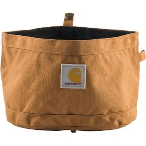 Carhartt Nylon Duck Travel Dog Bowl, Packable Dog Bowl for Food and Water, Carhartt Brown, 10 Cup Capacity