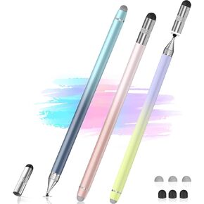 Stylus (3 Pcs), 3-in-1 Stylus Pen for Touchscreen, High Precision and Sensitivity, Compatible with iPhone/Android Tablets and All Touch Screens